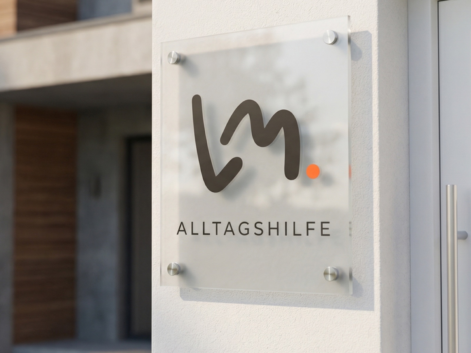 LM Alltagshilfe brand identity — signature mark and visual system
