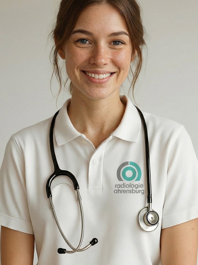 Staff uniforms with Radiologie Ahrensburg branding
